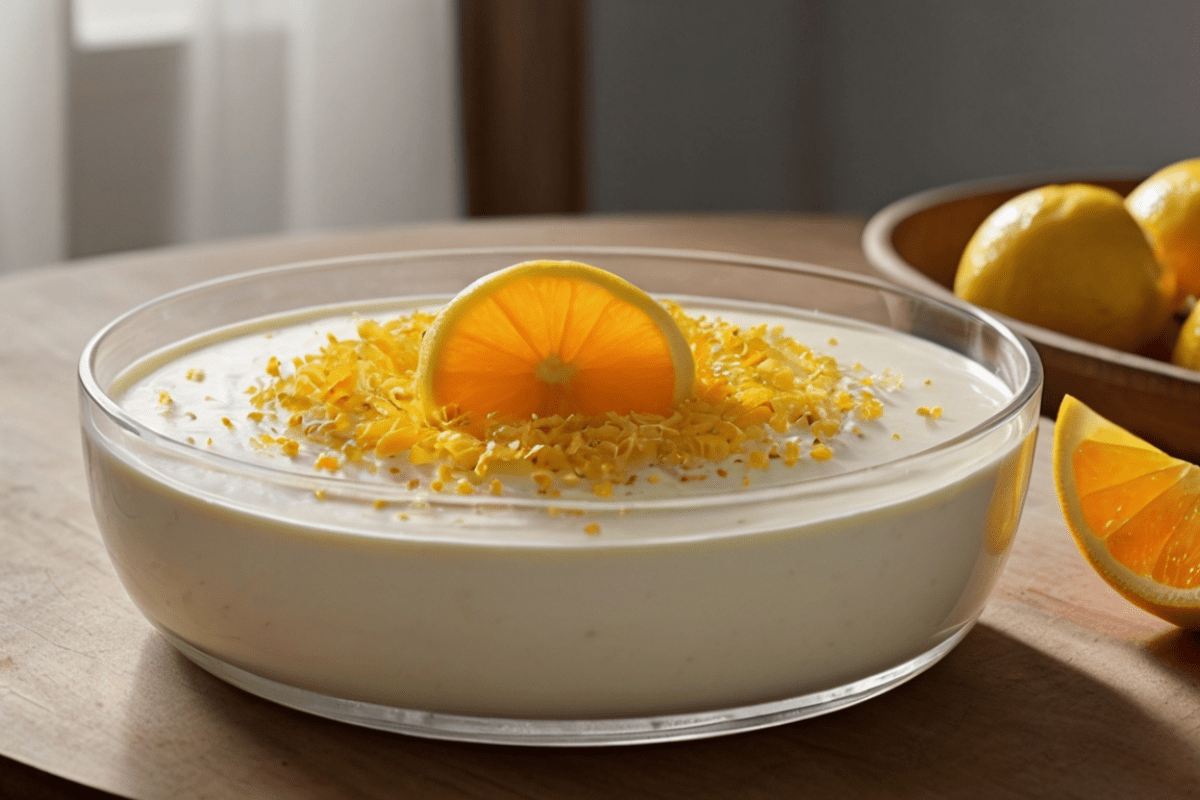 mousse de limão com raspas de laranja