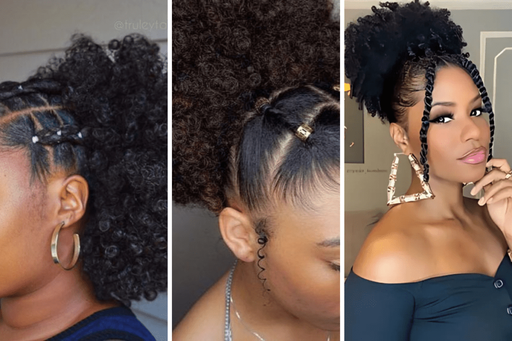Estilo Afro Puff com Liguinhas